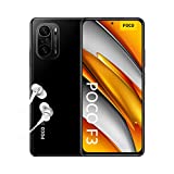 POCO F3 5G Smartphone + Kopfhörer (16,94cm (6,67') AMOLED Display 120Hz, 6GB+128GB Speicher, 48MP Quad-Rückkamera, 20MP Frontkamera, Dual-SIM, Android 11) Schwarz - [Exklusiv bei Amazon]
